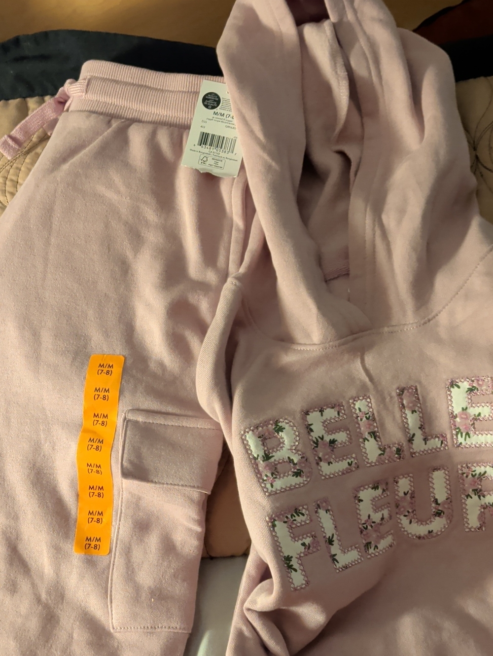 Kids Light Pink Hooded Sweatshirt & Joggers Matching Setsnd Size 11_22 20 PSuGet